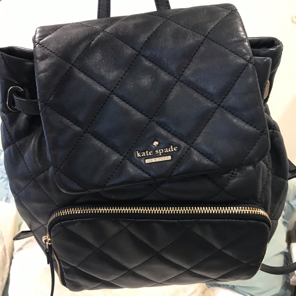 Kate Spade Black Leather Backpack